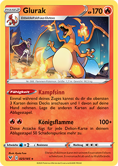 Pokemon Schwert & Schild Farbenschock Glurak 025/185