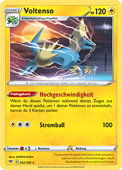 Pokemon Schwert & Schild Farbenschock Voltenso 052/185 Reverse Holo Foil