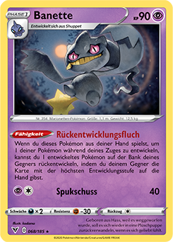 Pokemon Schwert & Schild Farbenschock Banette 068/185 Reverse Holo Foil