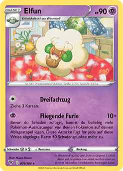 Pokemon Schwert & Schild Farbenschock Elfun 076/185 Reverse Holo Foil