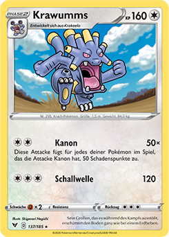 Pokemon Schwert & Schild Farbenschock Krawumms 137/185 Reverse Holo Foil