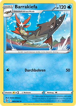 Pokemon Schwert & Schild Fusionsangriff Barrakiefa 083/264 Reverse Holo Foil