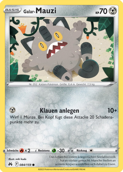 Pokemon Zenit der Könige Galar-Mauzi 084/159 Reverse Holo Foil