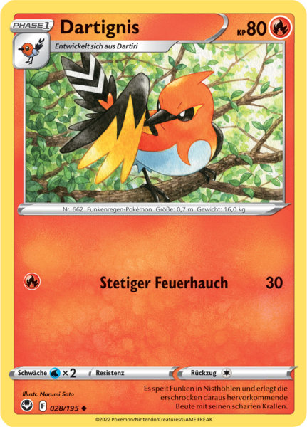 Pokemon Schwert & Schild Silberne Sturmwinde Dartignis 028/195