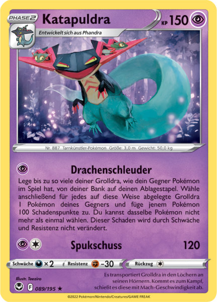 Pokemon Schwert & Schild Silberne Sturmwinde Katapuldra 089/195 Reverse Holo Foil