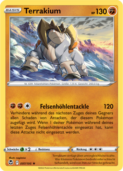 Pokemon Schwert & Schild Silberne Sturmwinde Terrakium 097/195 Holo Foil
