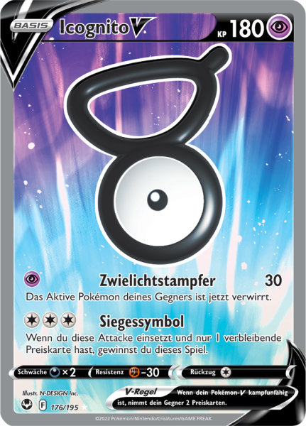 Pokemon Schwert & Schild Silberne Sturmwinde Icognito V 176/195