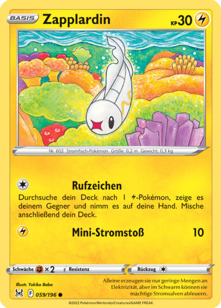 Pokemon Schwert & Schild Verlorener Ursprung Zapplardin 059/196 Reverse Holo Foil