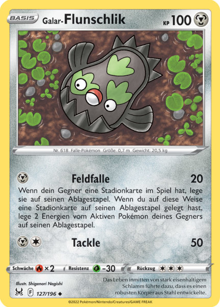 Pokemon Schwert & Schild Verlorener Ursprung Galar-Flunschlik 127/196 Reverse Holo Foil