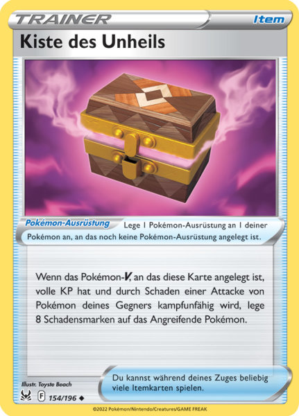 Pokemon Schwert & Schild Verlorener Ursprung Kiste des Unheils 154/196