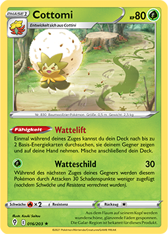 Pokemon Schwert & Schild Drachenwandel Cottomi 016/203 Holo Foil
