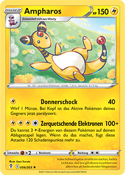 Pokemon Schwert & Schild Drachenwandel Ampharos 056/203 Reverse Holo Foil